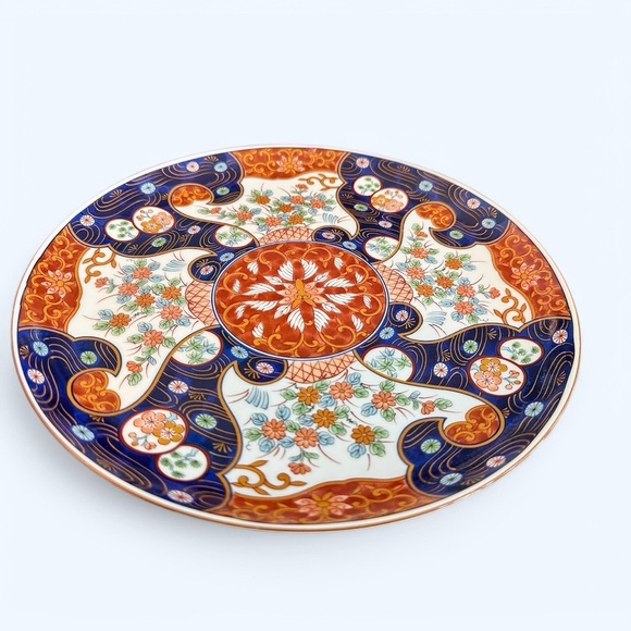 Vintage Japanese Kozan Kiln Porcelain Imari Pedestal Cake Plate Stand, 10” - Picture 9 of 11